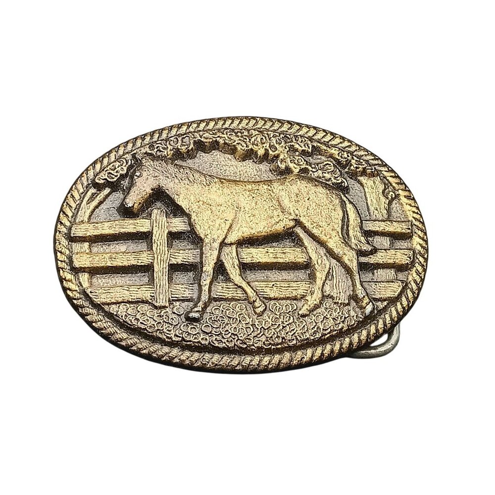 Vintage Chad Mfg Corp Walking Horse Belt Buckle No. 3010